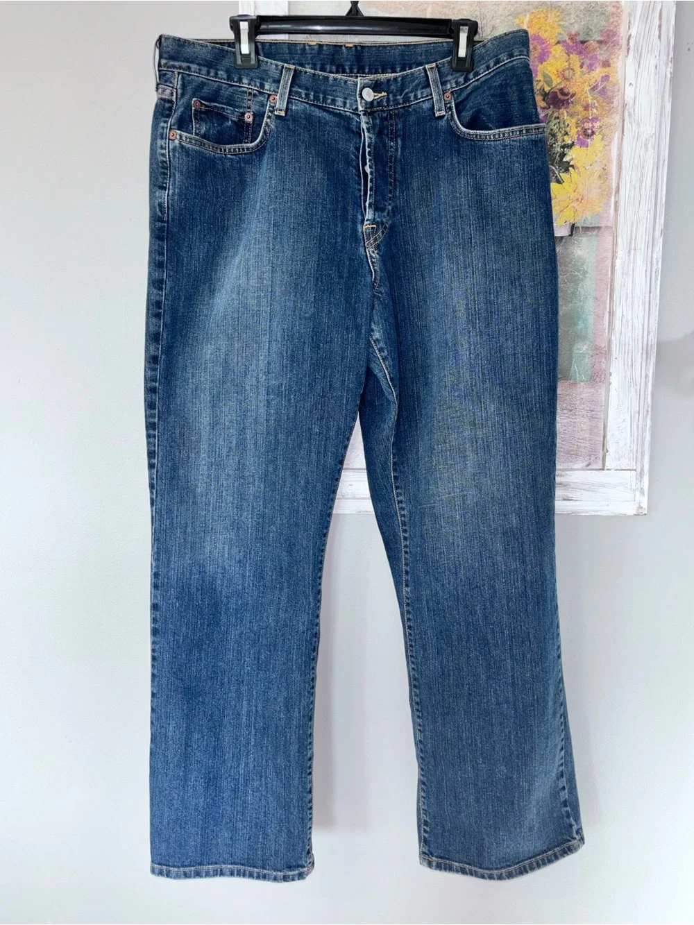 Vtg Lucky Brand Dungarees Gene Montesano Jeans Sz 36 X 30 Made USA Whisking